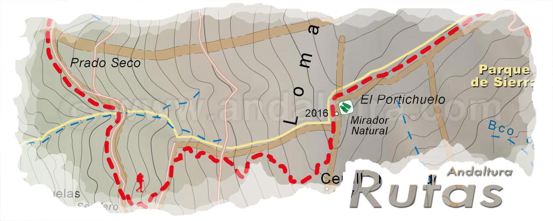 Cabecera del Mapa del Gran Recorrido GR 240 Sendero Sulayr del Tramo por Sierra Nevada Trevélez - Los Pradillos