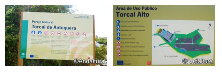 Carteles del Paraje Natural Torcal de Antequera