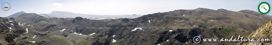 Vista para ampliar del Puntal de los Tajos del Nevero, Loma de Cuerda Alta, Pico del Tajo de los Machos y Cerrillo Redondo