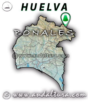 Mapa de situación de Bonales - Huelva -