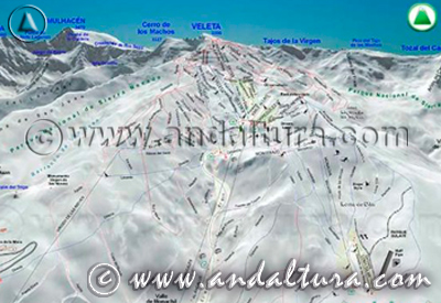 Acceso a los contenidos del Mapa - Plano de la Estación de Esquí Sierra Nevada