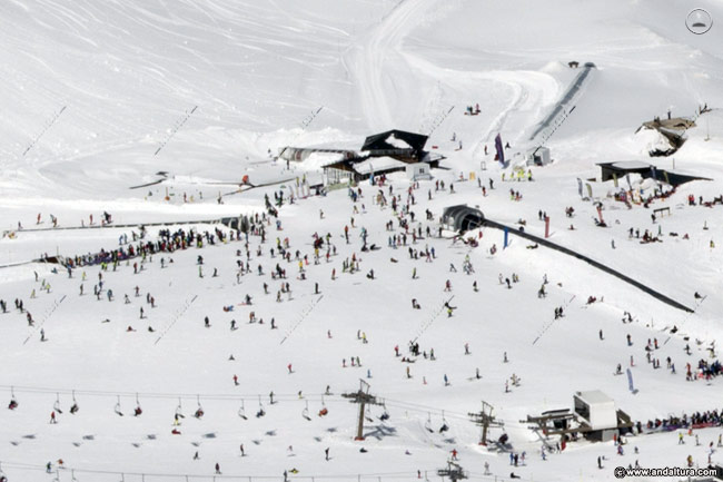 Zona de principiantes y esquí lento en el Área de Borreguiles