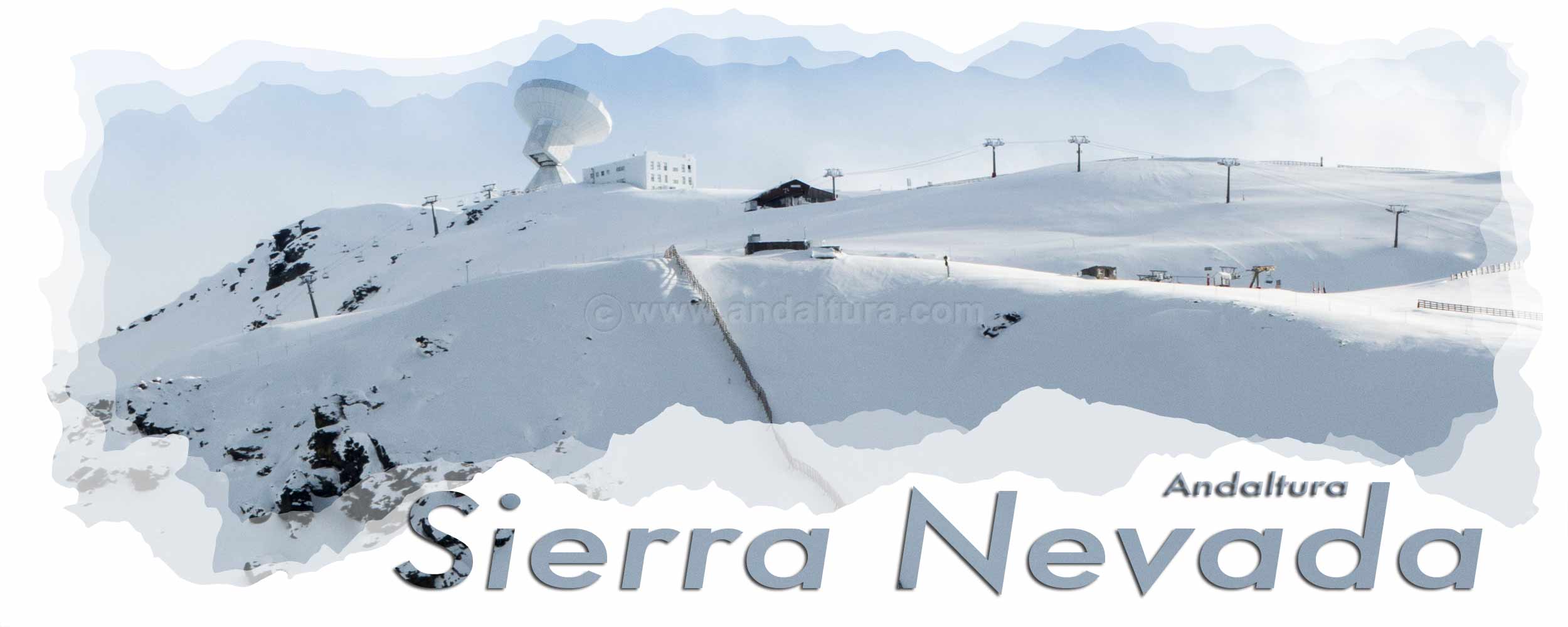 Pistas y Remontes en la Loma de Dílar - Cabecera Plano de Pistas de la Estación de Esquí Sierra Nevada
