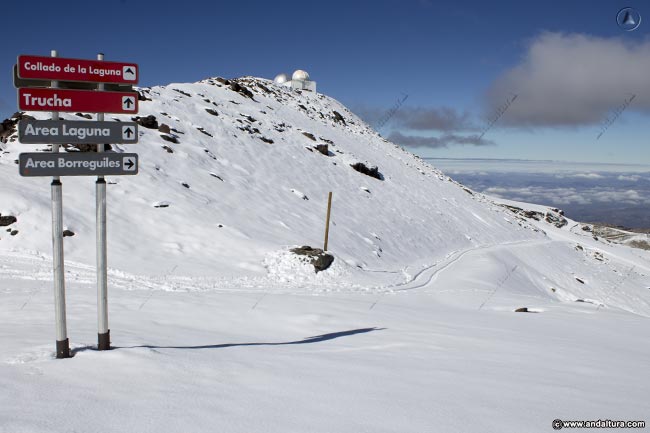 Señalización en Pistas de Esquí - Áreas esquiables - Pistas - Remontes - en la Estación de Esquí Sierra Nevada