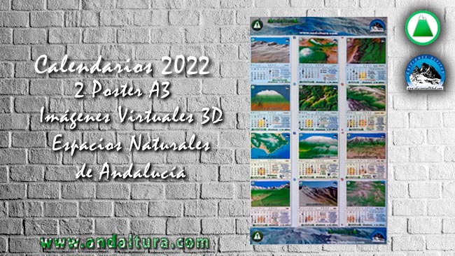 Modelos de Calendarios en formato A3 de Andaltura de Imágenes Virtuales 3D de Andalucía