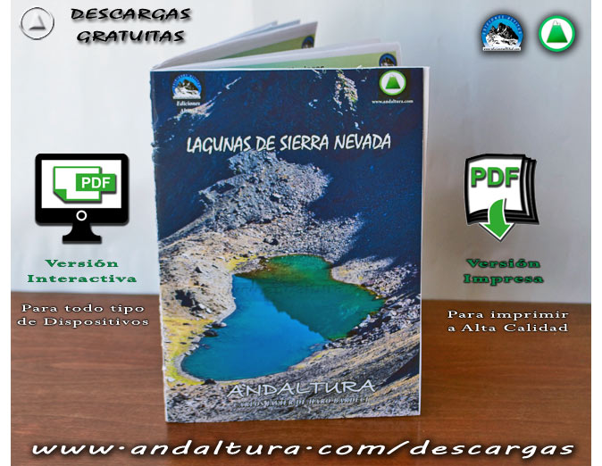 PDF de la Topoguía de la Alta Montaña de Andalucía -sobre las Lagunas de Sierra Nevada, versiones impresa e interactiva