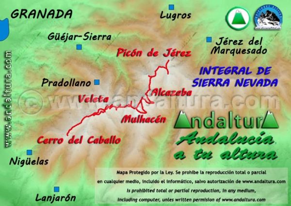 Mapa general de la Integral de Sierra Nevada