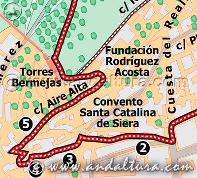 Ruta a pie del Campo del Príncipe a la Alhambra por la Cuesta de Santa Catalina