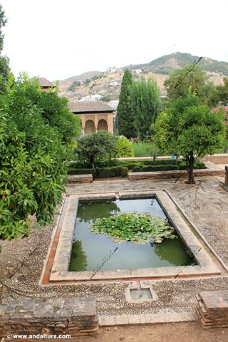 Alberca en los Jardines del Partal próxima al Palacio de Yusuf III