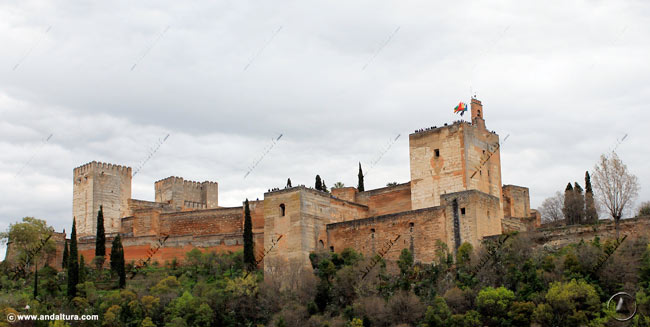 La Alcazaba de la Alhambra desde el Mirador de Carvajales del Albaycín