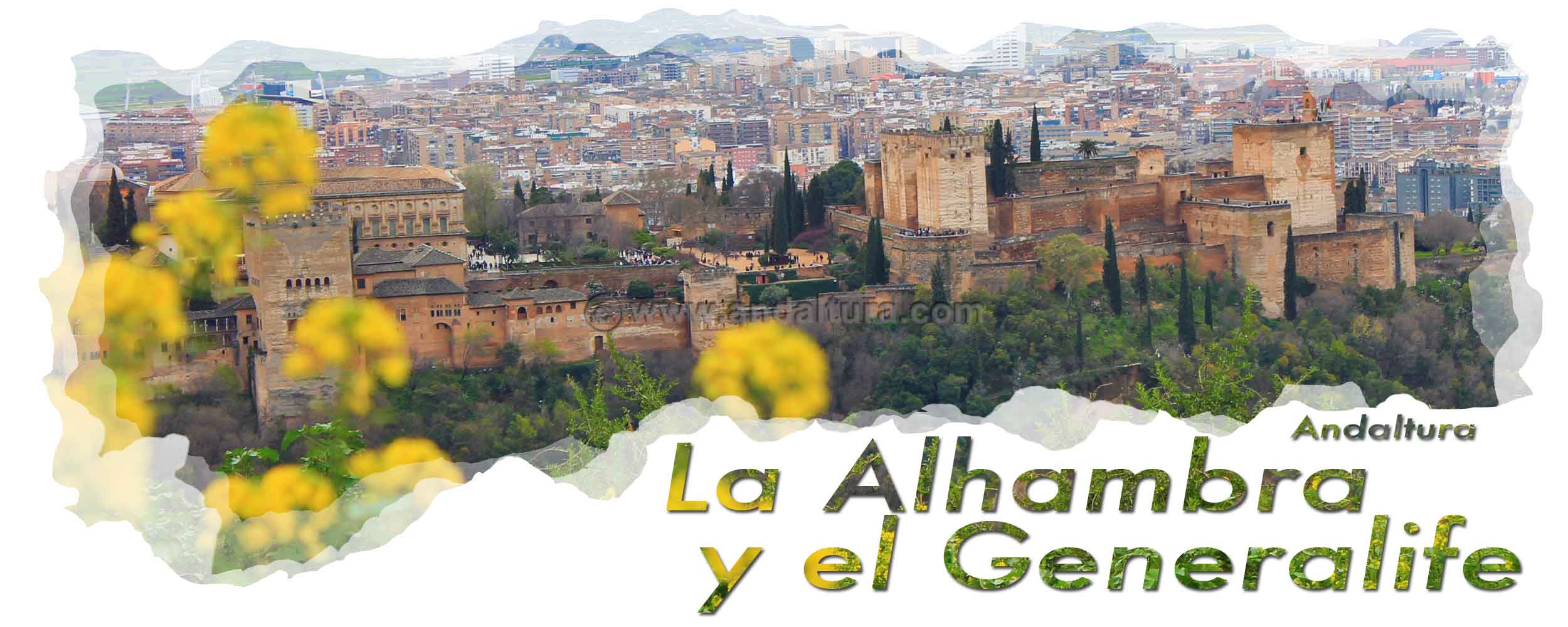 Cabecera accesos a la alhambra en vehículo - Vista de la Alhambra desde San Miguel Alto