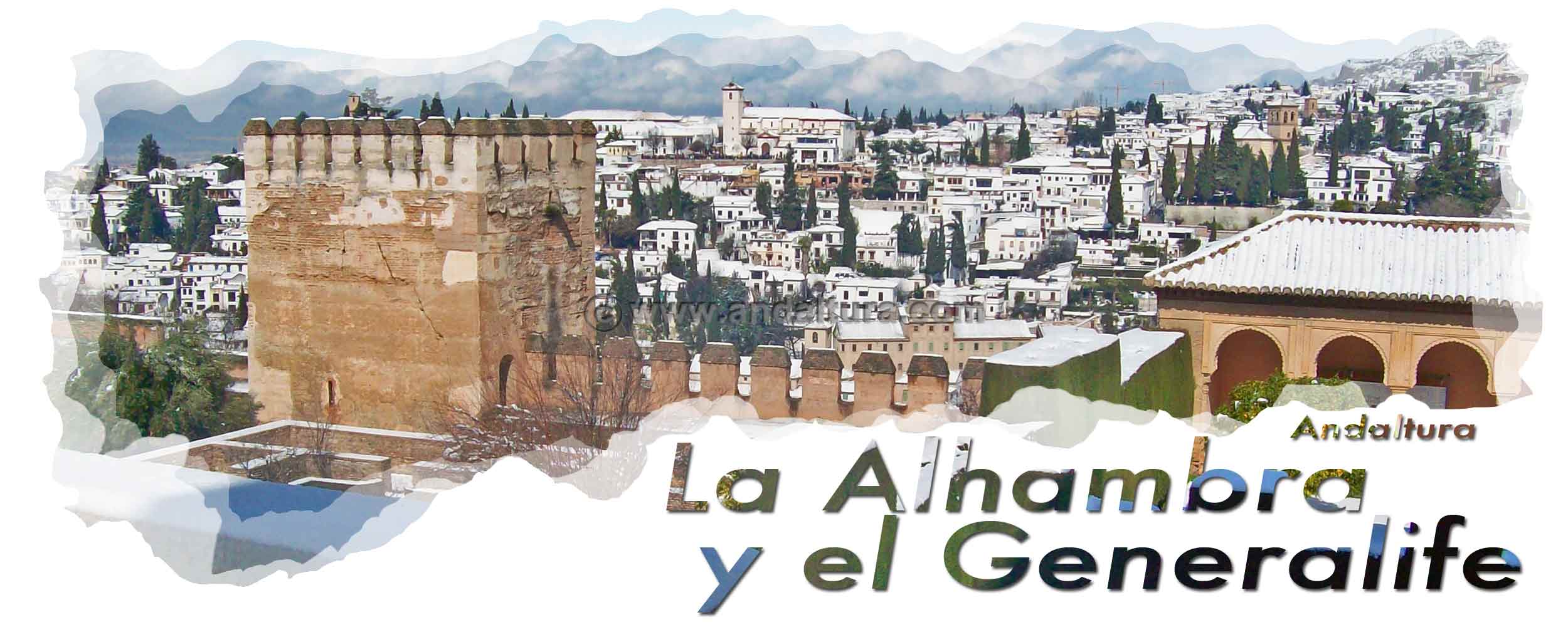 Torre de Muhammad, al fondo el Albaycín - Cabecera Turnos y Combinaciones de la Alhambra y el Generalife