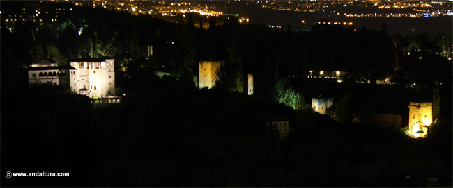Palacio del Generalife y Torres del Partal desde el Mirador de San Miguel Alto del Albaycín