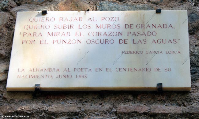 Placa Conmemorativa de la Alhambra a Federico García Lorca