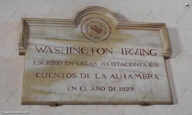 Placa Conmemorativa de la Alhambra a Washington Irving