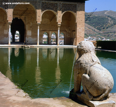 Antigua ubicación del León del Museo de la Alhambra