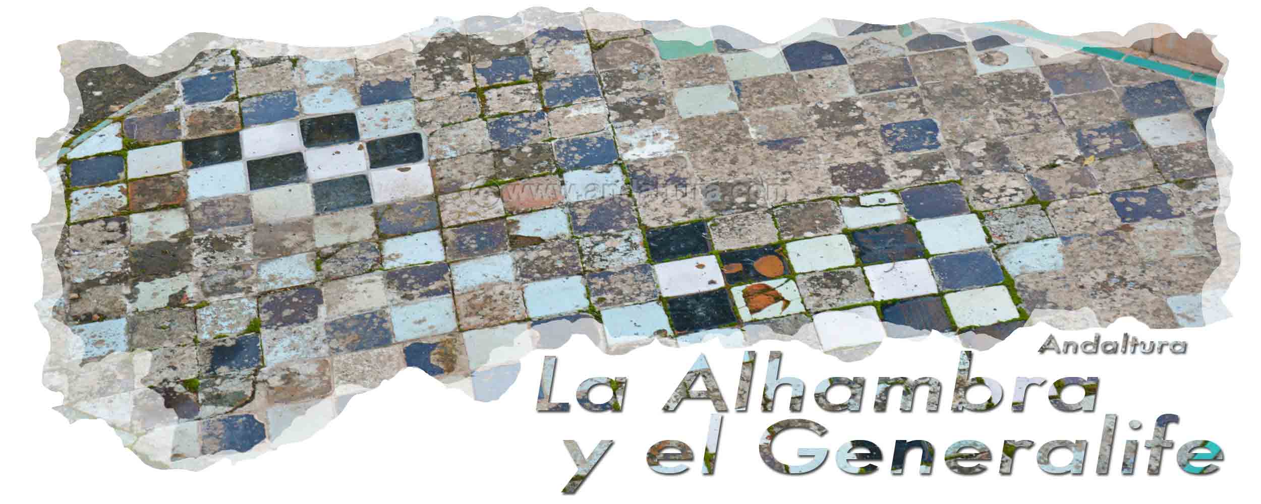 Cabecera de la Torre de la Bruja - Cerámica del suelo del Patio de Yusuf III de la Alhambra
