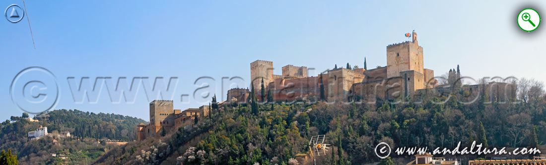 Vista de la Alhambra y el Generalife desde el Mirador de Carvajales