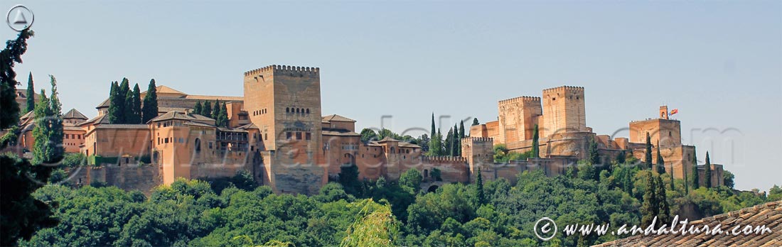 Panorámica desde los Jardines de la Casa Árabe de la Alhambra y el Bosque de San Pedro