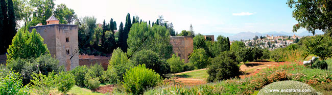 Torre de las Infantas y Torre de la Cautiva desde las Huertas del Generalife