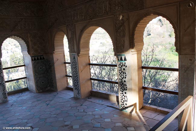 Ventanas laterales de la Sala de la Torre de las Damas, sobre el Bosque de San Pedro