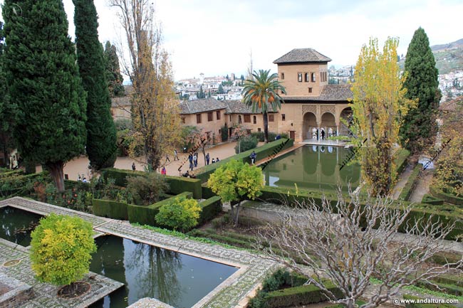 Visita al Palacio del Partal y sus Jardines - Recorrido por el Partal - Plano-Guía de la Alhambra de Andaltura