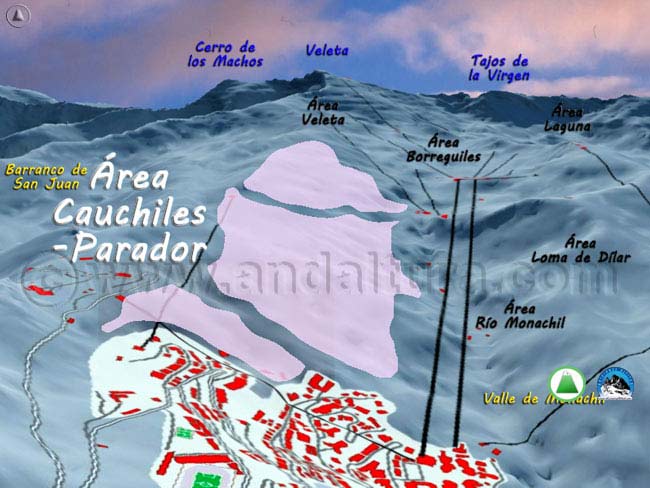 Mapa de situación del Área Cauchiles - Parador