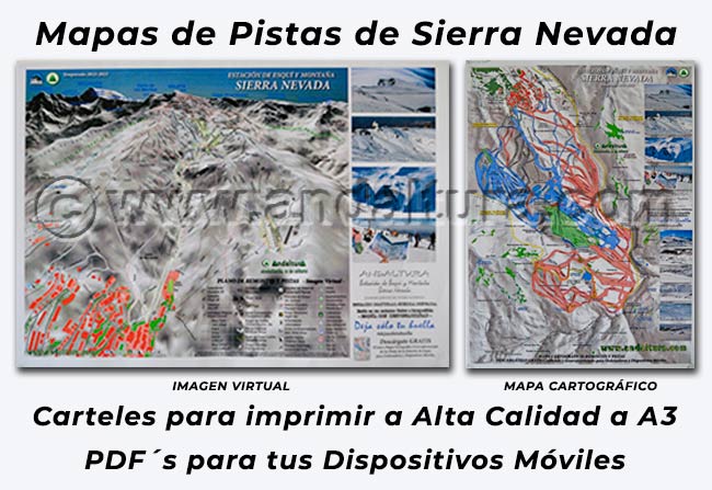 Mapa y Planos de pistas de la Estación de Esquí Sierra Nevada