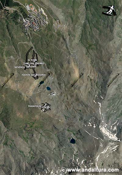 Pistas de esquí negras de la Estación de Esquí Sierra Nevada en Google