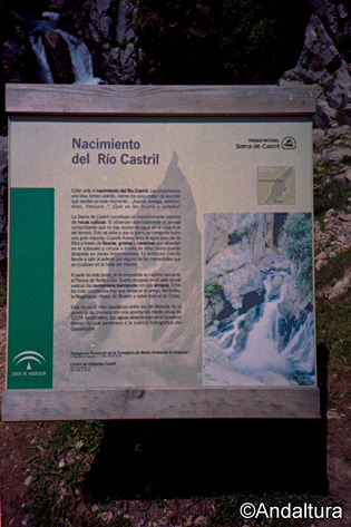 Cartel informativo sobre el Nacimiento del río Castril
