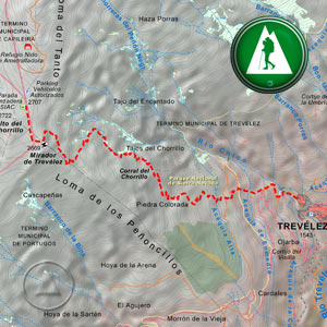 Recorte del Mapa de la ruta del Trevelez al Alto del Chorrillo por el SL-A 81