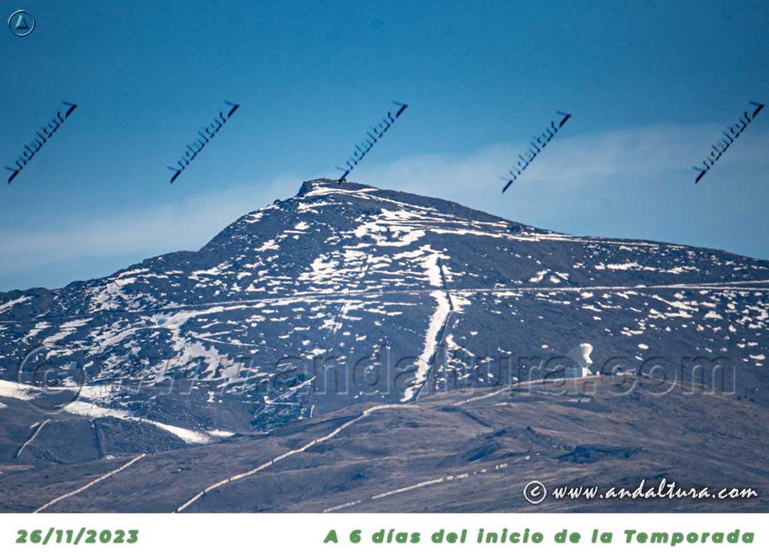 Veleta el 26/11/2023, a 6 días del inicio de la Temporada de Esqui 2023-2024 en Sierra Nevada