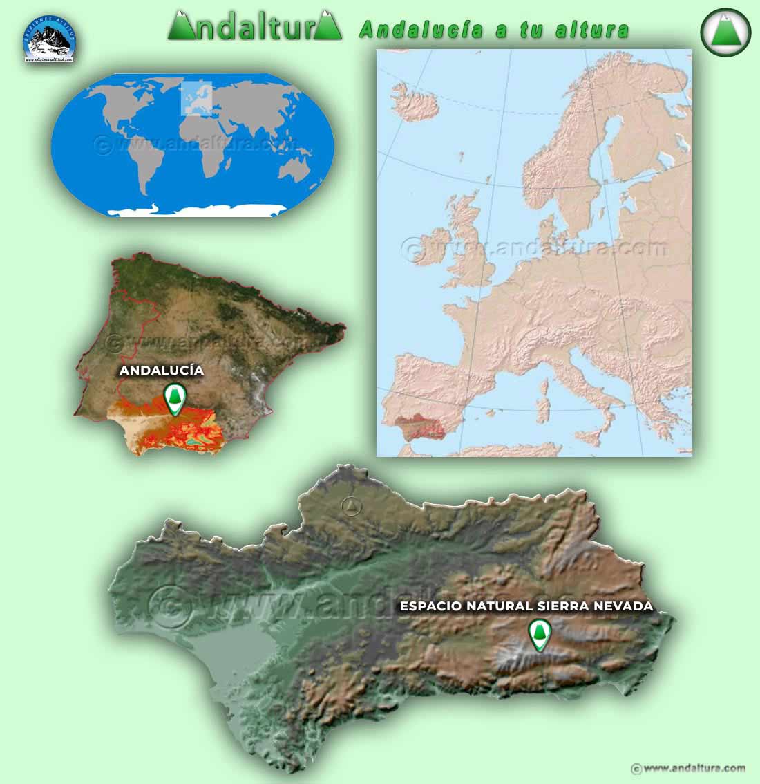 Mapas de Situación del Espacio Natural Sierra Nevada
