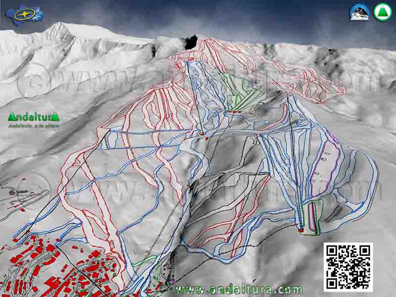 Plano de Pistas y Remontes de la Estación de Esquí Sierra Nevada en la Temporada 2023-2024