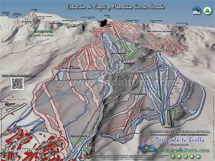 Anuncio del PDF con el Plano y Mapa de la Estación de Esquí Sierra Nevada - Temporada 2023 - 2024