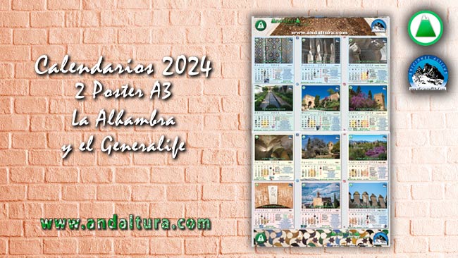 Anuncio del los Calendarios en A3 de 2024 de La Alhambra y el Generalife