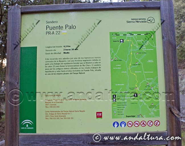 Cartel Sendero PR-A22 Puente Palo