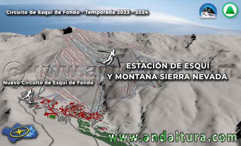 Mapa de la Estación de Esquí Sierra Nevada: Nuevo Circuito de Esquí de Fondo