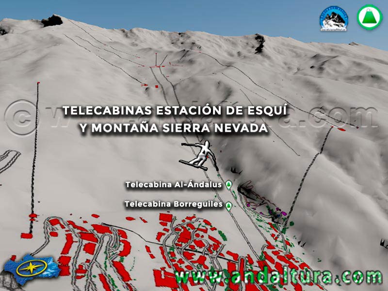 Mapa Telecabinas de la Estación de Esquí Sierra Nevada