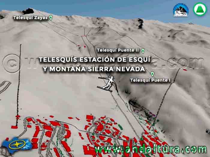 Mapa Telesquís de la Estación de Esquí Sierra Nevada