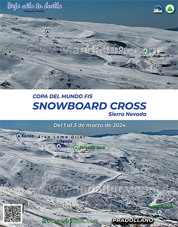 Cartel Copa del Mundo Estación de Esquí Sierra Nevada Snowboard Cross