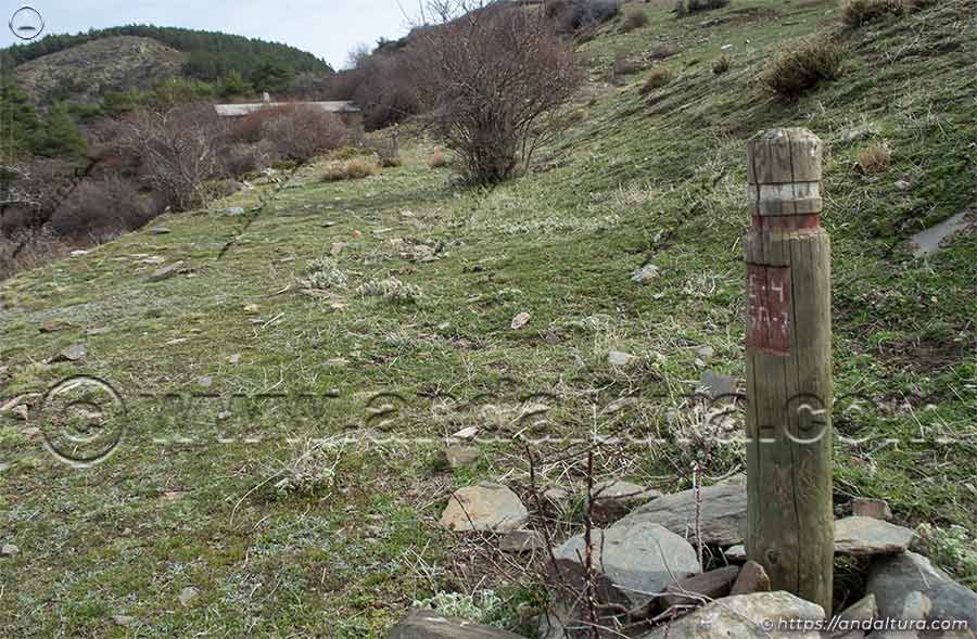 Estaca del Gran Recorrido E4 / GR7 de Ferreira al Puerto de la Ragua