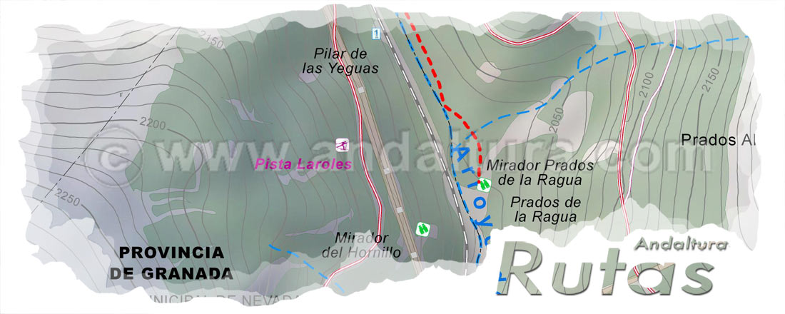 Cabecera de la Ruta del Sendero Prados de la Ragua - Puerto de la Ragua