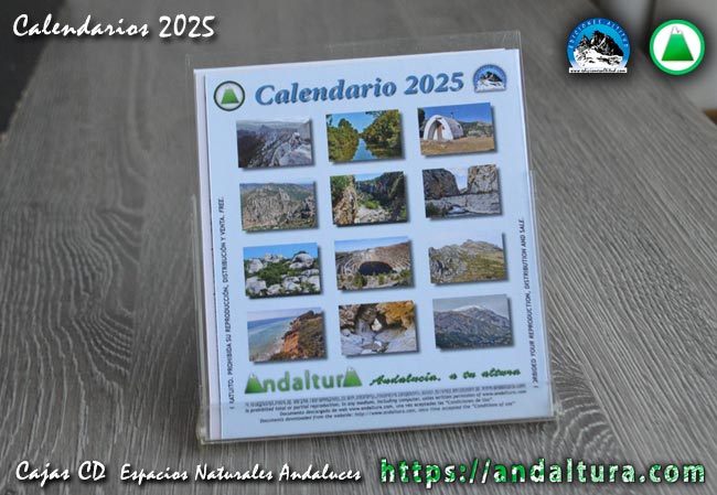 PDF del Calendario para Caja de CD de Espacios Naturales de Andalucía del 2025