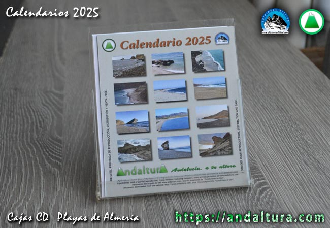PDF del Calendario para Caja de CD de Playas de Almería del 2025