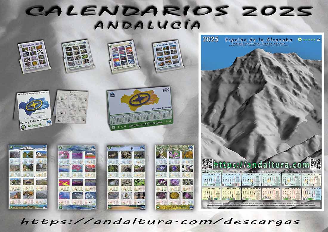 PDF de los distintos formatos de Calendarios, Carteles y Pósters sobre Andalucía
