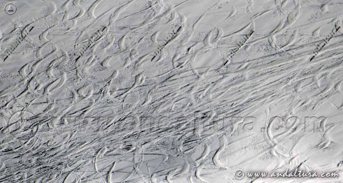 Huellas fuera de pistas pisadas en la Estación de Esquí Sierra Nevada