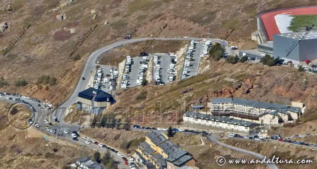 Parking de las Sabinas - Aparcamiento para autocaravanas en Sierra Nevada - Bajo el CAR de Sierra Nevada
