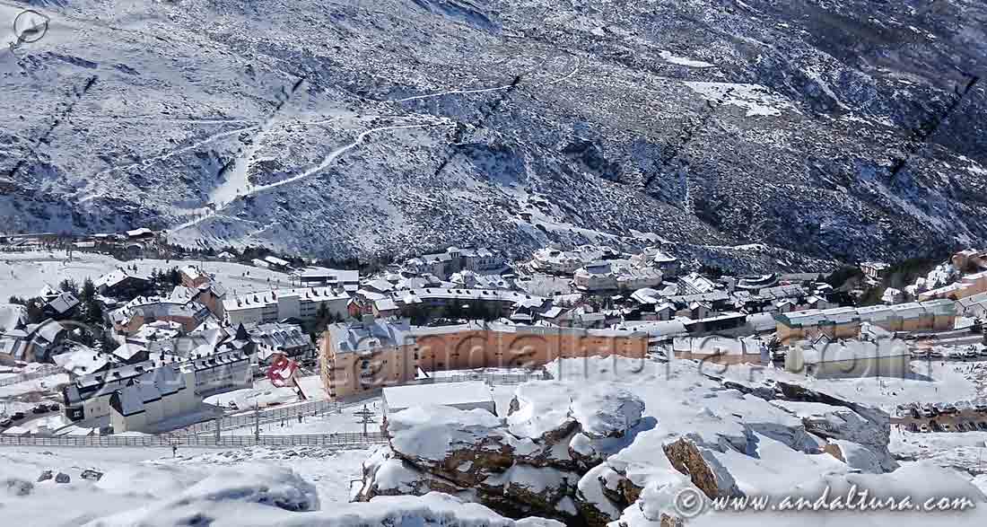 Pradollano y Valle de Monachil desde los Peñones de San Francisco