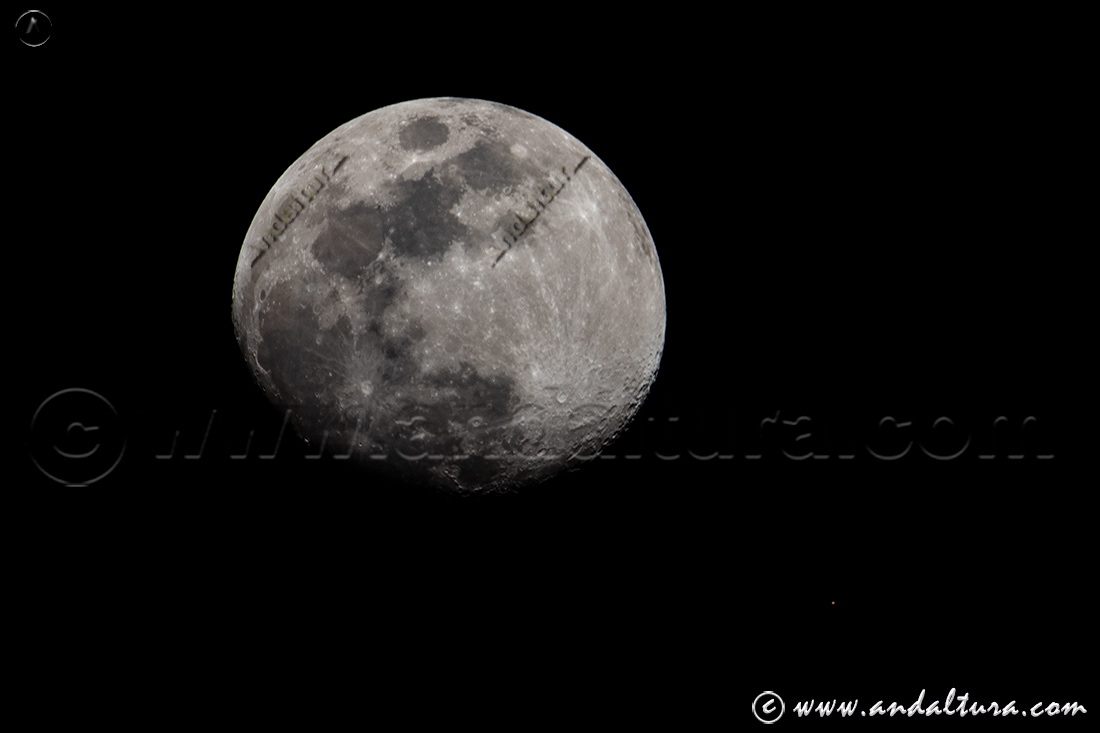 Conjunción de la Luna y Marte observada desde Andalucía el 9 de febrero de 2025